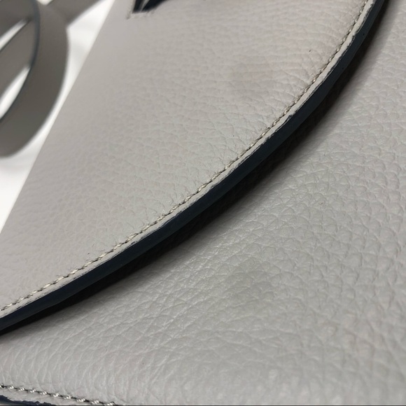 Rare Meli Melo Thela Prep Spex Pebbled Leather Light Stone Grey Shoulder Purse - Picture 13 of 16